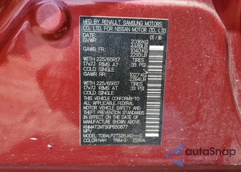 2016 Nissan Rogue S from USA, damaged, VIN KNMAT2MT9GP650877